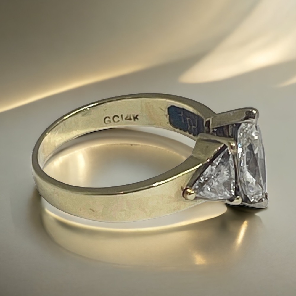 2+ CT Marquise Diamond Engagement Ring ✶ Trillions Stones ✶ 14K Gold ✶ Mayors - Picture 12 of 16